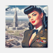 Süße militärische Pin-up Magnet (Vorne)