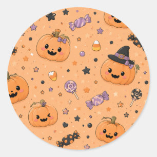 Süße Mini-Kürbis-Halloween-Aufkleber Runder Aufkleber