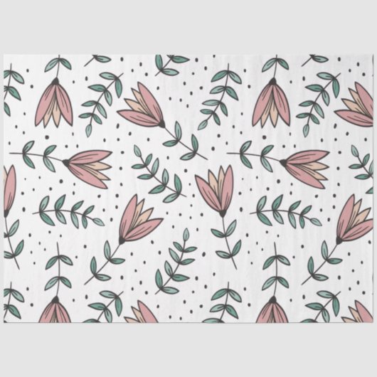 Süße Minimalistische Florale Seidenpapier (Vorderseite)