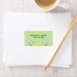 Süße minimalistische Frühlingsgänseblümchen-Blumen Adressaufkleber