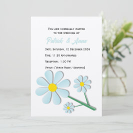 Süße minimalistische Frühlingsgänseblümchen-Blumen Einladung