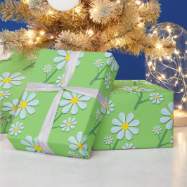 Süße minimalistische Frühlingsgänseblümchen-Blumen Geschenkpapier