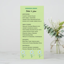Süße minimalistische Frühlingsgänseblümchen-Blumen Menükarte