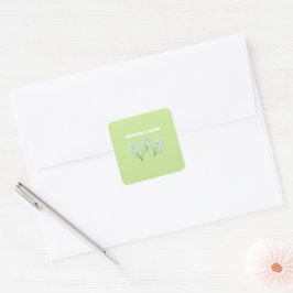 Süße minimalistische Frühlingsgänseblümchen-Blumen Quadratischer Aufkleber