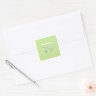 Süße minimalistische Frühlingsgänseblümchen-Blumen Quadratischer Aufkleber