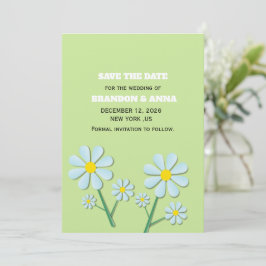 Süße minimalistische Frühlingsgänseblümchen-Blumen Save The Date