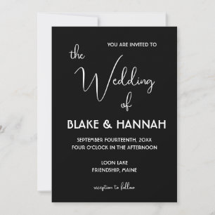 Süße minimalistische Hochzeit handgeschriebene Sch Einladung