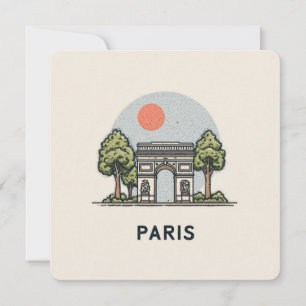Süße minimalistische Pariser Skyline-Feiertagskart Feiertagskarte