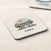 Süße minimalistische Pariser Skyline Getränkeuntersetzer (Linke Seite)
