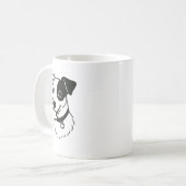 Süße minimalistischer Hunde Linienkunst Kaffeetasse (Vorderseite Links)