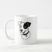 Süße minimalistischer Hunde Linienkunst Kaffeetasse (Links)