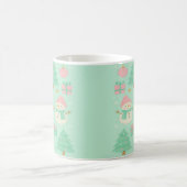 Süße Mint-Weihnachtshirsche und Schneemann Kaffeetasse (Mittel)