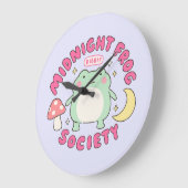 Süße Mitternachts-Frosch-Gesellschaft Kawaii Paste Große Wanduhr (Winkel)