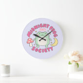 Süße Mitternachts-Frosch-Gesellschaft Kawaii Paste Große Wanduhr (Zuhause)