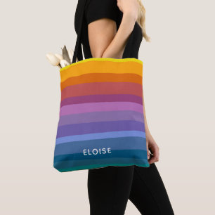 Süße moderne abstrakte lebhafte Regenbogenstreifen Tasche