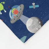 Süße moderne Alien-Monster Weltraum-Kinder-Muster Fleecedecke (Ecke)