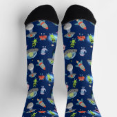 Süße moderne Alien-Monster Weltraum-Kinder-Muster Socken (Oben)