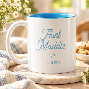 Süße moderne Babygelüstanzeige Tante Schwangerscha Zweifarbige Tasse