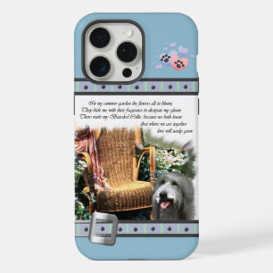 Süße moderne Bearded Collie-Hund-Kunst in Blau iPhone 15 Pro Max Hülle