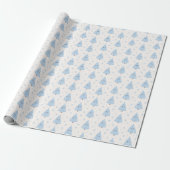 Süße moderne blaue Weihnachtsbaum Geschenkpapier (Ungerollt)