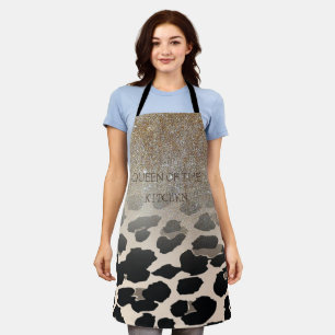 Süße moderne Blumen auf Leopardenprint Schürze