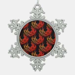 Süße moderne Boho elegante abstrakte Kunst Muster Schneeflocken Zinn-Ornament