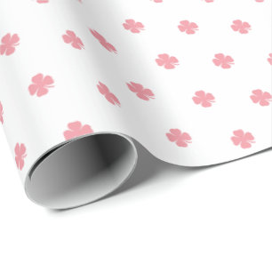 Süße moderne einfache rosa Glücksklee  Geschenkpapier
