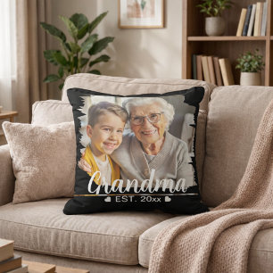 Süße moderne elegante Oma personalisiertes Foto Kissen