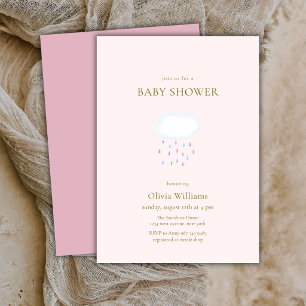 Süße moderne elegante Regentropfen-Baby-Party Einladung