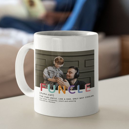 Süße moderne Funcle-Typografie-Foto Kaffeetasse