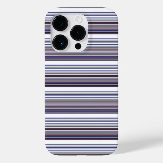 Süße moderne graue blaue Streifen Case-Mate iPhone Hülle (Rückseite)