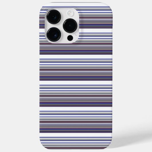 Süße moderne graue blaue Streifen Case-Mate iPhone Hülle (Rückseite)