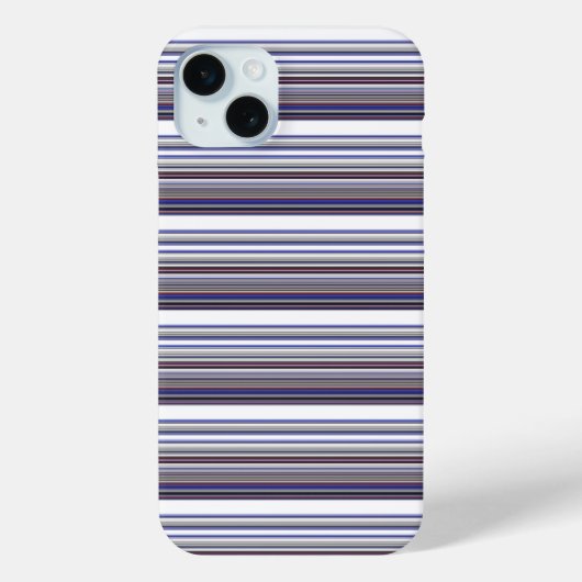 Süße moderne graue blaue Streifen Case-Mate iPhone Hülle (Rückseite)