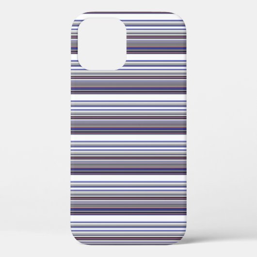 Süße moderne graue blaue Streifen Case-Mate iPhone Hülle (Rückseite)