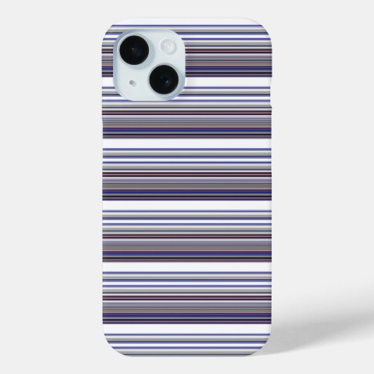Süße moderne graue blaue Streifen Case-Mate iPhone Hülle (Rückseite)