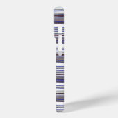 Süße moderne graue blaue Streifen Case-Mate iPhone Hülle (Rückseite / Links)
