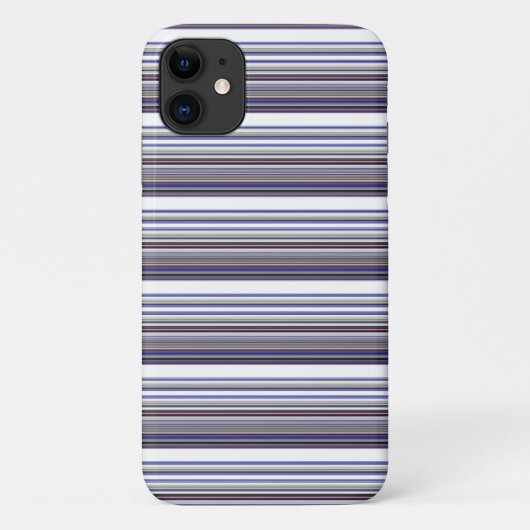 Süße moderne graue blaue Streifen Case-Mate iPhone Hülle (Rückseite)