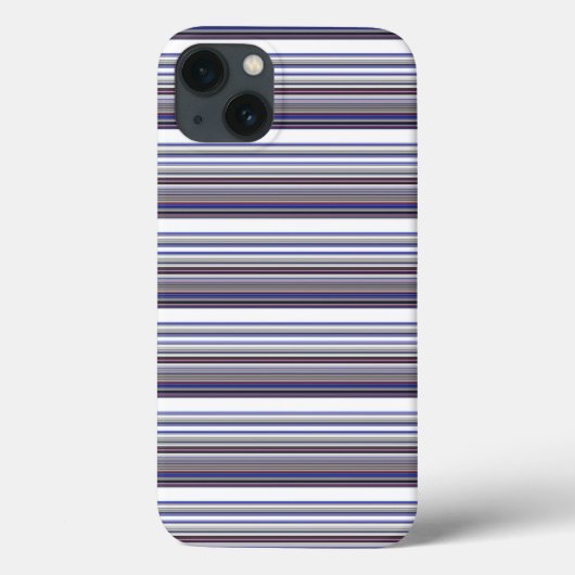 Süße moderne graue blaue Streifen Case-Mate iPhone Hülle (Rückseite)