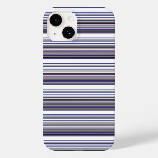 Süße moderne graue blaue Streifen Case-Mate iPhone Hülle (Rückseite)