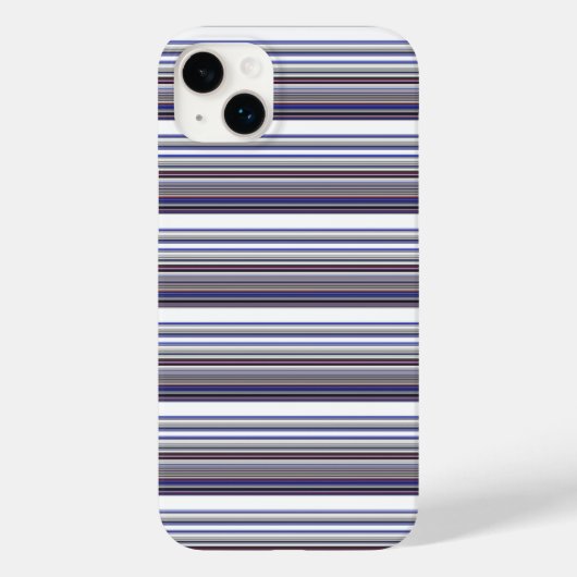 Süße moderne graue blaue Streifen Case-Mate iPhone Hülle (Rückseite)