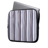 Süße moderne graue blaue Streifen Laptopschutzhülle (Vorderseite Links)