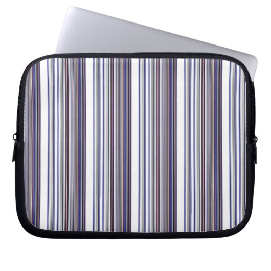 Süße moderne graue blaue Streifen Laptopschutzhülle (Vorderseite)