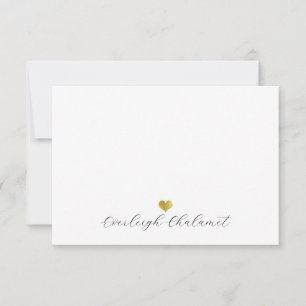 Süße moderne handgeschriebene Schrift Name Gold He Mitteilungskarte