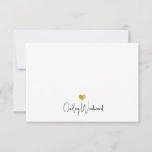 Süße moderne handgeschriebene Skript Name Gold Her Mitteilungskarte