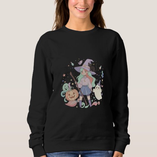 Süße moderne Hexe Sweatshirt (Vorderseite)