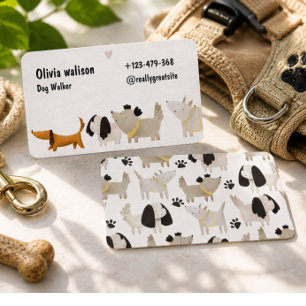 Süße moderne Hundespaziergang-Hundebetreuungs-Gesc Visitenkarte