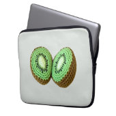 Süße moderne minimalgrüne Crochet Kiwi Frucht Laptopschutzhülle (Vorderseite Links)