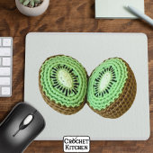 Süße moderne minimalgrüne Crochet Kiwi Frucht Mousepad