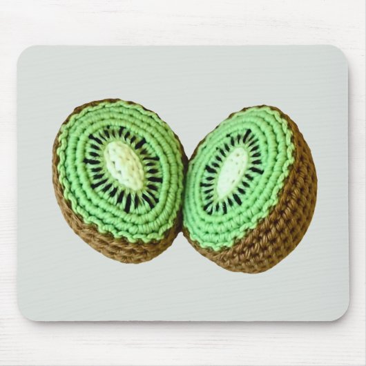 Süße moderne minimalgrüne Crochet Kiwi Frucht Mousepad (Vorne)