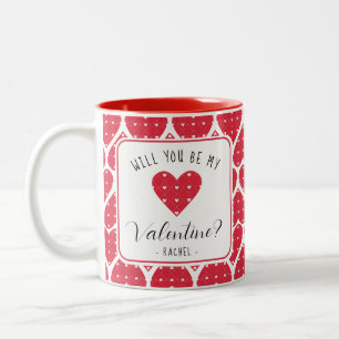 Süße moderne rote Herzen Valentinstag Geschenk Zweifarbige Tasse